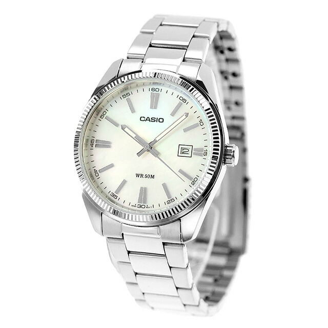 カシオ チープカシオ CASIO STANDARD クォーツ 電池式 MTP-1302DS-7AV 海外モデル メンズ チプカシ 腕時計 ブランド カシオ casio アナログ マザーオブパール 白 おしゃれ 防水 小さい 軽い かわいい プレゼント 実用的