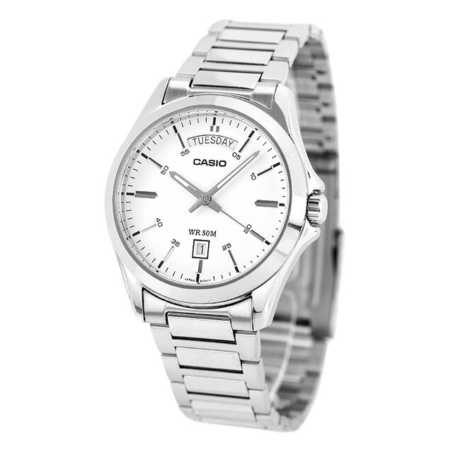 カシオ チープカシオ CASIO クォーツ 電池式 MTP-1370D-7A3V スタンダード 海外モデル メンズ チプカシ 腕時計 シンプル ブランド カシオ casio アナログ ホワイト 白 おしゃれ 防水 小さい 軽い かわいい プレゼント 実用的 学生 受験生 受験用 試験用 受験対応