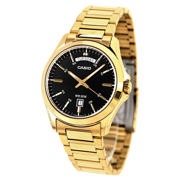 カシオ チープカシオ CASIO クォーツ 電池式 MTP-1370G-1AV スタンダード 海外モデル メンズ チプカシ 腕時計 ブランド カシオ casio アナログ ブラック ゴールド 黒 おしゃれ 防水 小さい 軽い かわいい プレゼント 実用的 学生 受験生 受験用 試験用 受験対応