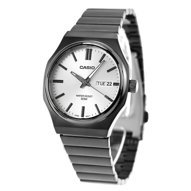カシオ チープカシオ CASIO クォーツ 電池式 MTP-E735B-7AV スタンダード 海外モデル ユニセックス チプカシ メンズ レディース 腕時計 シンプル ブランド カシオ casio アナログ シルバー ブラック 黒 おしゃれ 防水 かわいい プレゼント 学生 受験生 受験用 試験用