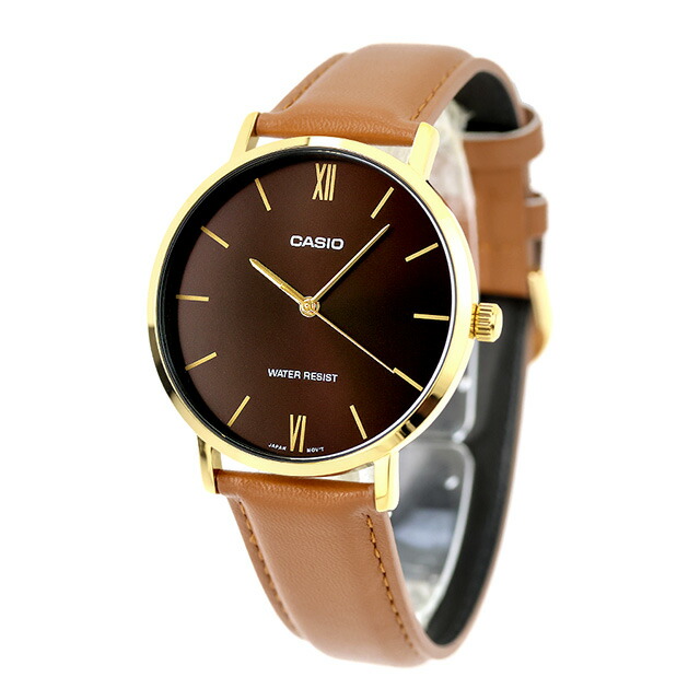 カシオ チープカシオ CASIO クォーツ 電池式 MTP-VT01GL-5B スタンダード 海外モデル メンズ チプカシ 腕時計 シンプル ブランド カシオ casio アナログ ダークブラウン ベージュ おしゃれ 防水 小さい 軽い かわいい プレゼント 実用的 学生 受験生 受験用 試験用 受験対応