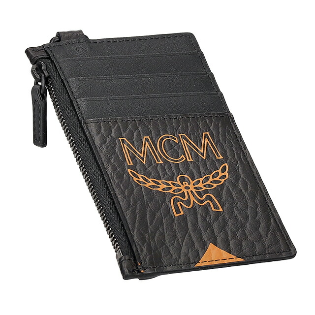 MCM カードケース メンズ レディース ブランド MCM KOREA MXZDATA03 BK001 ブラック/オレンジ