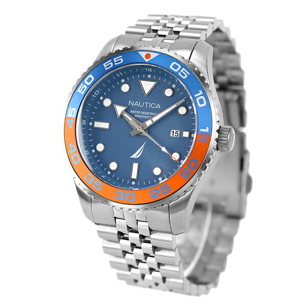 NAUTICA ノーティカ 時計 パシフィックビーチ 44mm 100防水 メンズ 腕時計 NAPPBF146 ブルー ブランド おしゃれ 防水 プレゼント 男性 実用的