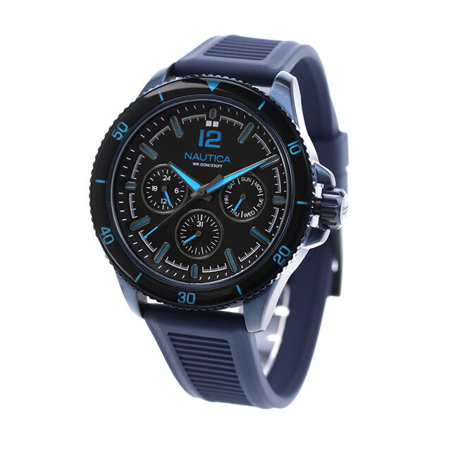 ノーティカ エヌシーティー ウィンドローズ クオーツ 腕時計 メンズ NAUTICA NAPWRS401 アナログ ブラック ネイビー 黒 ブランド おしゃれ 防水 プレゼント 男性 実用的
