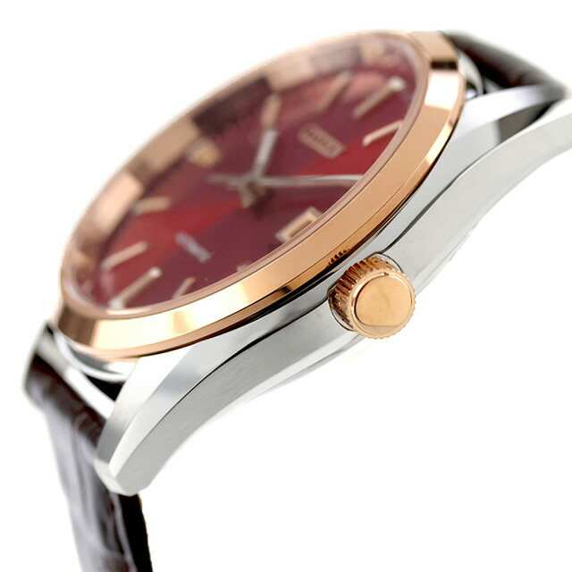 シチズン コレクション 自動巻き 腕時計 ブランド メンズ CITIZEN COLLECTION NB1055-04W アナログ 茜色 赤 おしゃれ 防水 プレゼント 男性 実用的