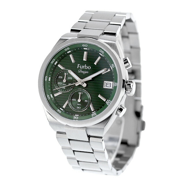 フルボ デザイン Lavora Chronograph クォーツ 電池式 腕時計 ブランド メンズ クロノグラフ Furbo Design NF06W-SSGR 多針アナログ グリーン おしゃれ 防水 プレゼント 男性 実用的