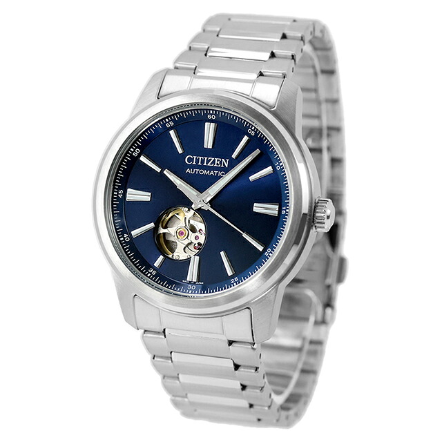 シチズン コレクション メカニカル 自動巻き 腕時計 ブランド メンズ オープンハート CITIZEN COLLECTION NH9150-52L アナログ ブルー 日本製 おしゃれ 防水 プレゼント 男性 実用的