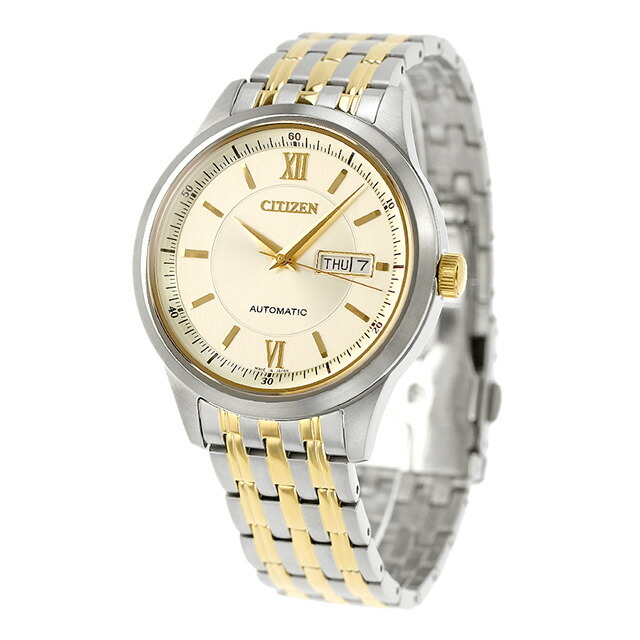 シチズン コレクション メカニカル クラシック 自動巻き 腕時計 メンズ CITIZEN COLLECTION NY4057-63P アナログ ゴールド シルバー 日本製 ブランド おしゃれ 防水 プレゼント 男性 実用的