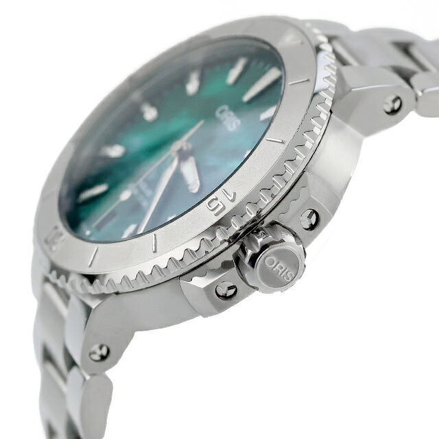 オリス アクイス 36.5mm 自動巻き 腕時計 メンズ レディース ORIS 01 733 7770 4137-07 8 18 05P アナログ グリーン スイス製 高級 ブランド おしゃれ 防水 プレゼント 実用的