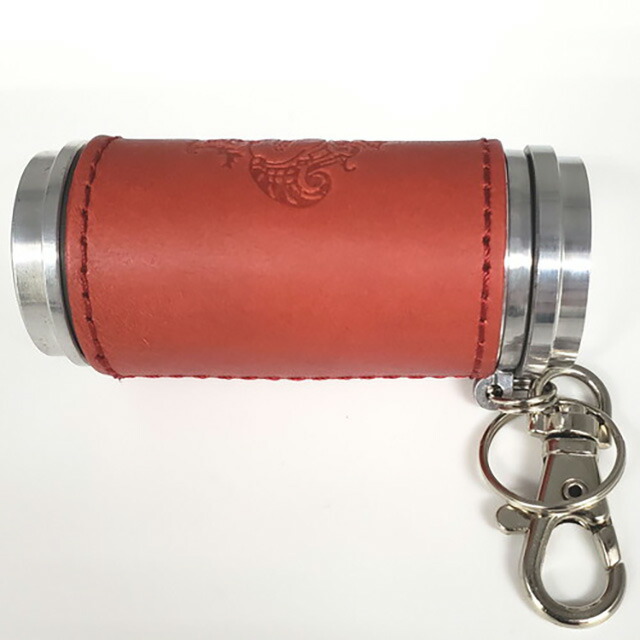 オロビアンコ 携帯灰皿 メンズ レディース ブランド Orobianco アルミ合金、牛革 革巻き ORA-001 RD レッド 小物