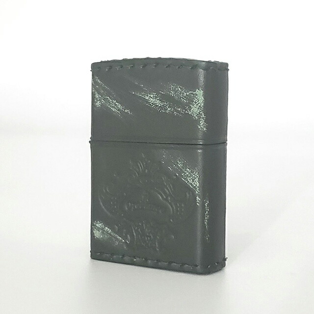 オロビアンコ ライター メンズ レディース Orobianco 真鍮、牛革（手縫い+ダメージ加工） ZIPPO 革巻き ORZ-001 GR ダメージグリーン 小物