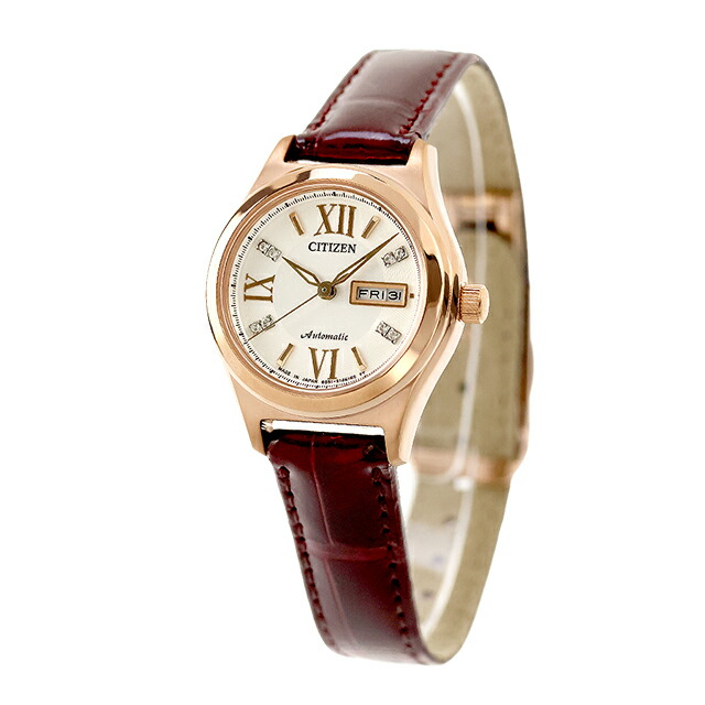 シチズン コレクション メカニカルウォッチ 自動巻き レディース PD7162-04A CITIZEN 腕時計 シルバー ワインレッド 時計 ブランド おしゃれ 防水 プレゼント 女性 実用的