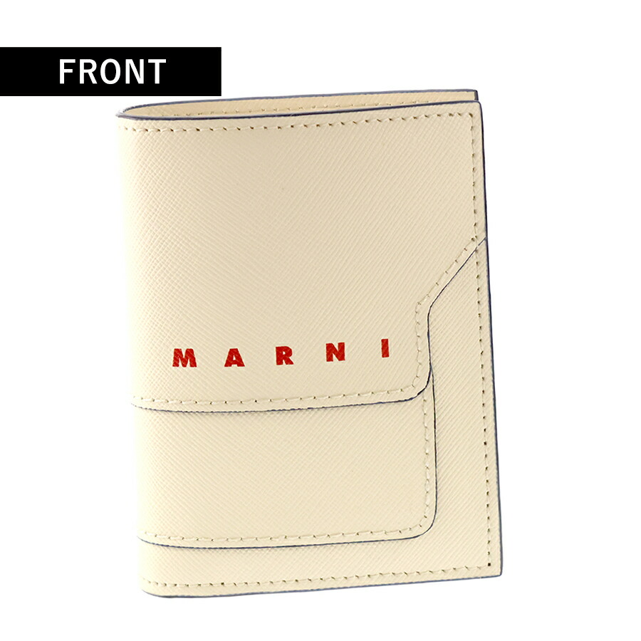 マルニ 二つ折り財布 レディース ブランド MARNI ロゴ ホワイト 財布 ウォレット 高級 おしゃれ プレゼント 実用的