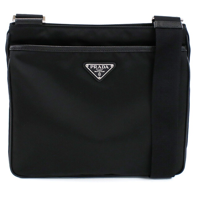 プラダ 斜め掛け ショルダーバッグ メンズ PRADA ルーマニア 2VH118 NERO ブラック バッグ 斜めがけ ブランド 高級 おしゃれ プレゼント 男性 実用的 かっこいい