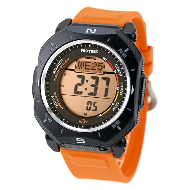 プロトレック PRO TREK Climber Line タフソーラー（ソーラー充電システム） PRG-69-4 メンズ 腕時計 ブランド カシオ casio デジタル ブラック オレンジ 黒 おしゃれ 防水 プレゼント 男性 実用的