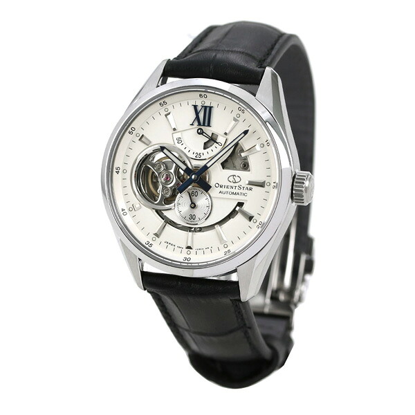 オリエントスター モダンスケルトン 41mm 自動巻き RK-AV0007S 腕時計 メンズ ホワイト ブラック MODERNSKELETON ブランド おしゃれ 防水 プレゼント 男性 実用的