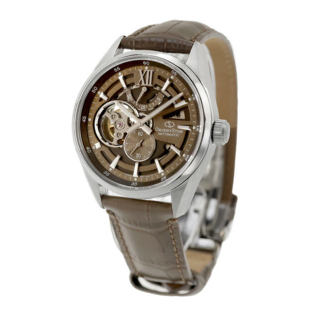 オリエントスター Contemporary Modern Skeleton 自動巻き 腕時計 ブランド メンズ オープンハート ORIENT STAR RK-AV0139Y アナログ ブラウン 日本製 おしゃれ 防水 プレゼント 男性 実用的