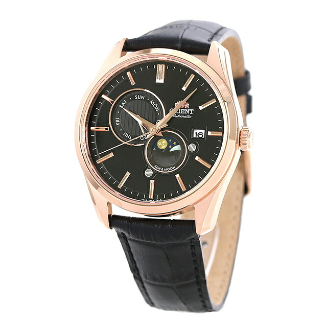 オリエント 自動巻き サン&ムーン メンズ 腕時計 RN-AK0304B ORIENT 時計 機械式 ブラック ブランド おしゃれ 防水 プレゼント 男性 実用的
