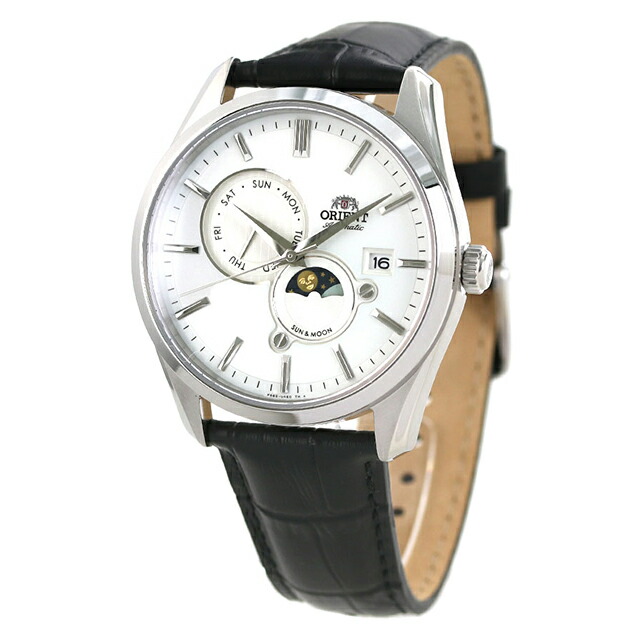 オリエント 自動巻き サン＆ムーン メンズ 腕時計 RN-AK0305S ORIENT 時計 機械式 ホワイト ブラック ブランド おしゃれ 防水 プレゼント 男性 実用的