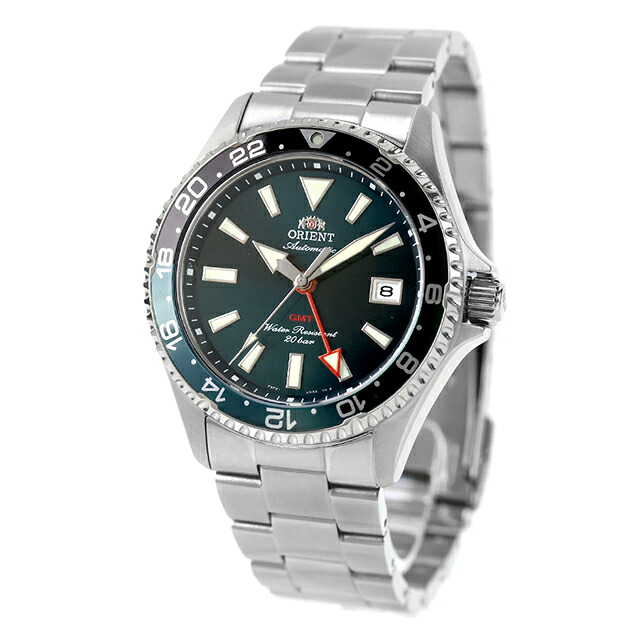オリエント スポーツ マコ GMT 自動巻き 腕時計 ブランド メンズ ORIENT SPORTS RN-BC0002E アナログ ブルーグリーン おしゃれ 防水 プレゼント 男性 実用的