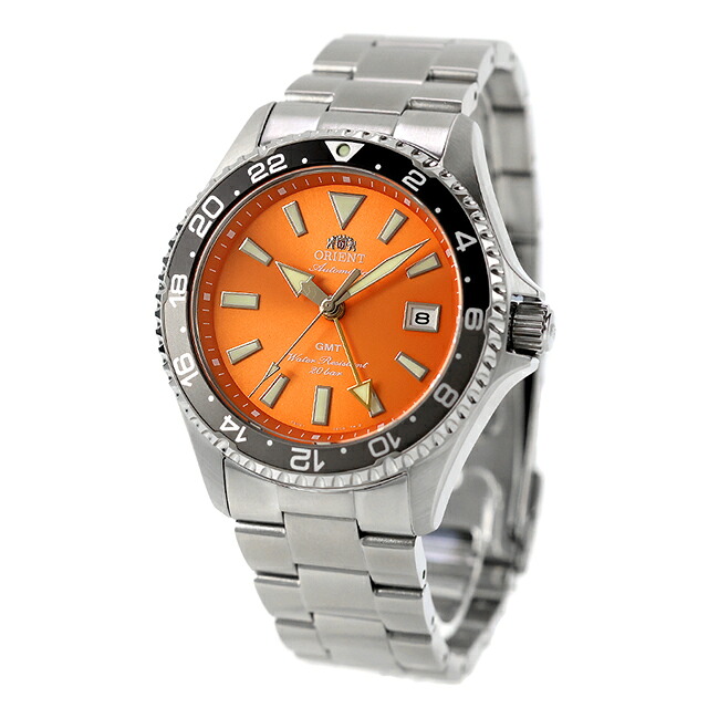 オリエント スポーツ マコ GMT 自動巻き 腕時計 ブランド メンズ ORIENT SPORTS RN-BC0004Y アナログ オレンジ おしゃれ 防水 プレゼント 男性 実用的