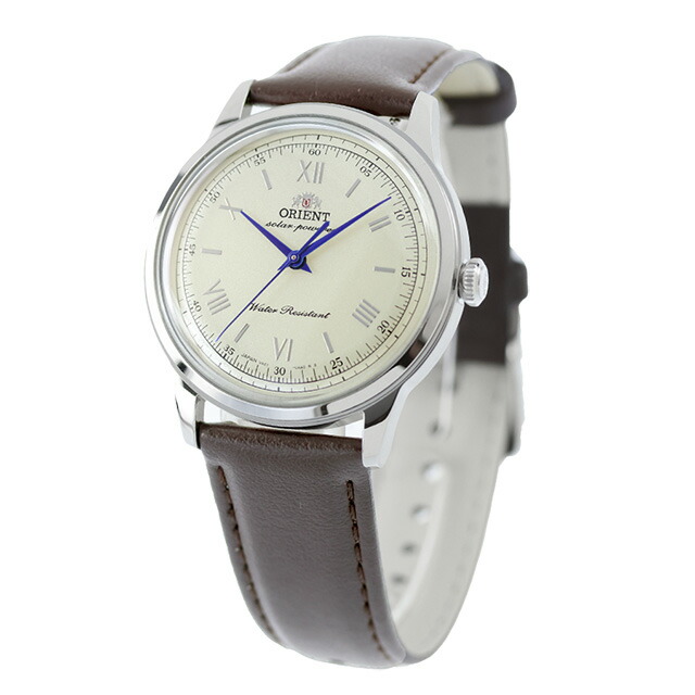 オリエント クラシック バンビーノ Orient Bambino 38 ソーラーパワード 腕時計 ブランド メンズ ORIENT CLASSIC RN-WK0003G アナログ アイボリー ブラウン 日本製 おしゃれ 防水 文字盤 大きい プレゼント 男性 実用的
