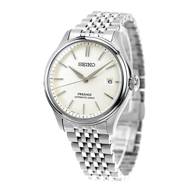 セイコー プレザージュ Classic Series 自動巻き 腕時計 メンズ コアショップ専用 流通限定 SEIKO PRESAGE SARX121 アナログ オフホワイト 白 日本製 高級 ブランド おしゃれ 防水 プレゼント 男性 実用的