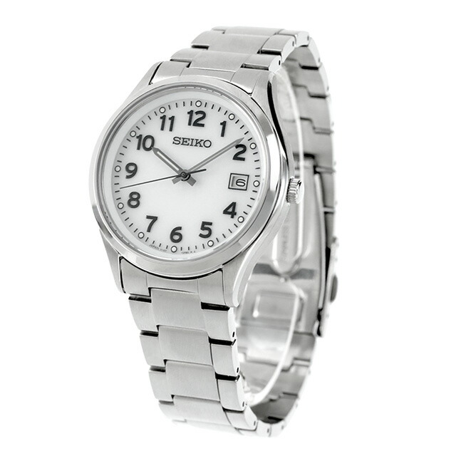 セイコーセレクション アラビア Sシリーズ ソーラー 腕時計 メンズ 数字だけ 数字大きい SEIKO SELECTION SBPX153 アナログ ホワイト 白 日本製 ブランド おしゃれ 防水 プレゼント 男性 実用的