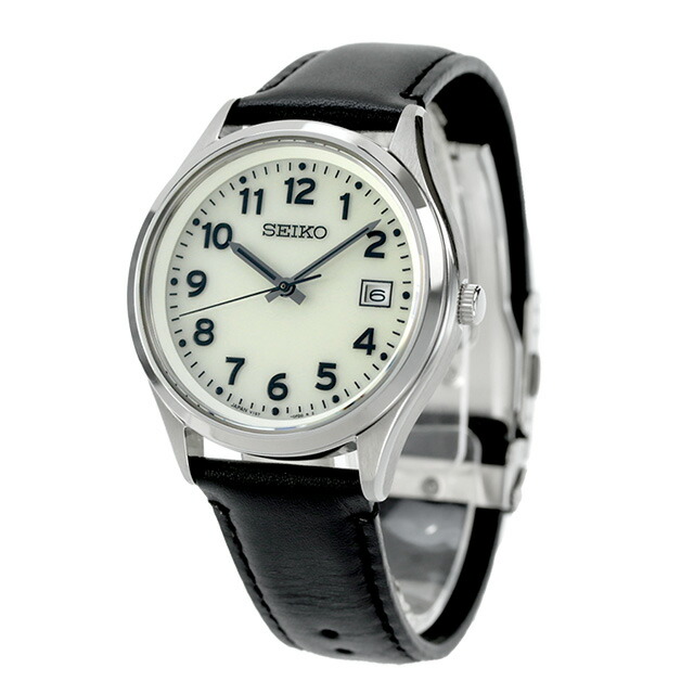 セイコーセレクション アラビア Sシリーズ ソーラー 腕時計 メンズ 見やすい 数字だけ 数字大きい SEIKO SELECTION SBPX157 アナログ 全面ルミブライド ブラック 黒 日本製 ブランド おしゃれ 防水 プレゼント 男性 実用的