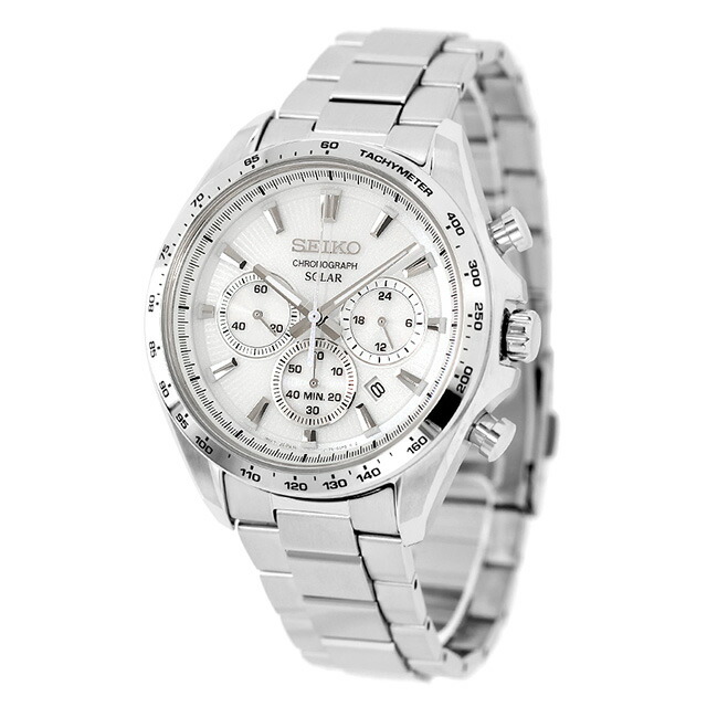 セイコーセレクション Sシリーズ ソーラー 腕時計 ブランド メンズ クロノグラフ SEIKO SELECTION SBPY179 アナログ ホワイト 白 おしゃれ 防水 プレゼント 男性 実用的