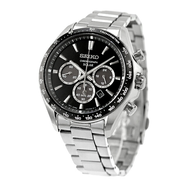 セイコーセレクション S Series ソーラー 腕時計 ブランド メンズ クロノグラフ SEIKO SELECTION SBPY185 アナログ ブラック 黒 おしゃれ 防水 プレゼント 男性 実用的