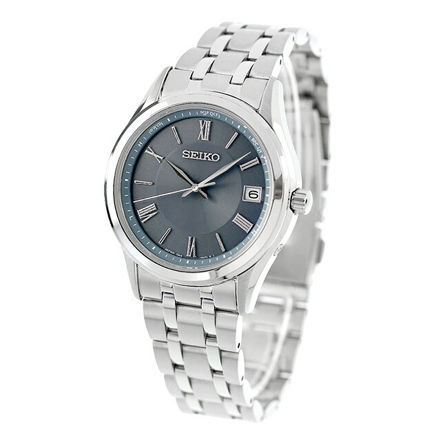 セイコーセレクション Sシリーズ ペア 電波ソーラー 腕時計 ブランド メンズ SEIKO SELECTION SBTM359 アナログ ブルーグレー 日本製 おしゃれ 防水 プレゼント 男性 実用的