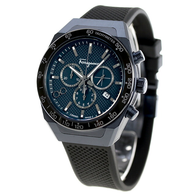 サルヴァトーレ フェラガモ SLX Chronograph クオーツ 腕時計 メンズ クロノグラフ Salvatore Ferragamo SFHR00220 アナログ ネイビー ブラック 黒 スイス製 高級 ブランド おしゃれ 防水 プレゼント 男性 実用的