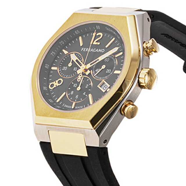 サルヴァトーレ フェラガモ TONNEAU GENT クオーツ 腕時計 メンズ クロノグラフ Salvatore Ferragamo SFUV00322 アナログ ブラック 黒 スイス製 高級 ブランド おしゃれ 防水 プレゼント 男性 実用的