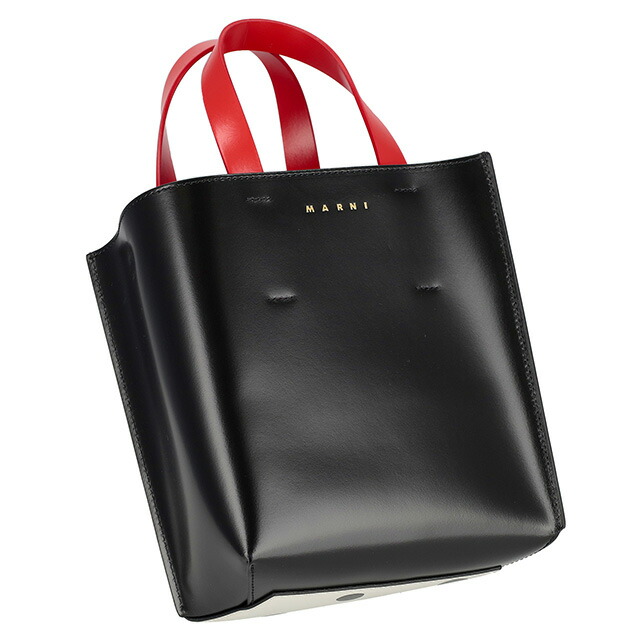 マルニ ハンドバッグ レディース ブランド MARNI SHMP0039Q4-P6049 ホワイト／ブラック 軽量 小さめ 手提げ 高級 おしゃれ プレゼント 女性 実用的 かわいい