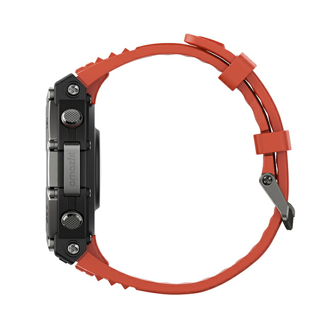 アマズフィット ラバ 充電式クォーツ スマートウォッチ ブランド メンズ Amazfit SP170069-C219 デジタル シルバー レッド 赤