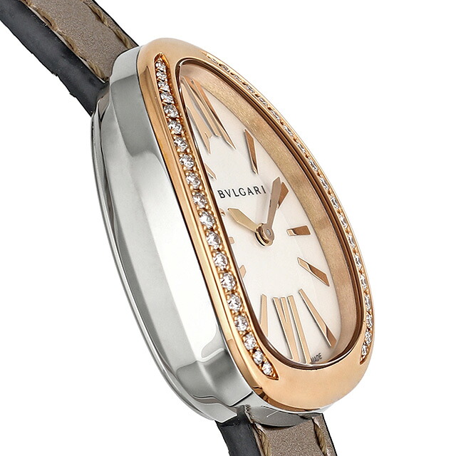 ブルガリ セルペンティ クオーツ 腕時計 レディース ダイヤモンド BVLGARI SP32WSPGDL アナログ ホワイトシェル ブロンズ 白 スイス製 高級 ブランド おしゃれ 防水 軽い 華奢 かわいい プレゼント 女性 実用的