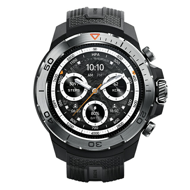 ミブロ オブシディアンブラック 充電式クォーツ スマートウォッチ ブランド メンズ Bluetooth mibro SP380013-C222 デジタル シルバー