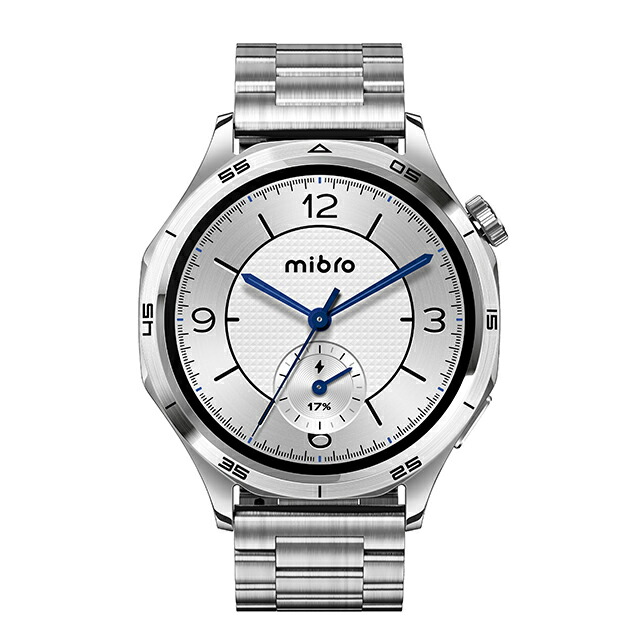 ミブロ Watch GT シルバー 充電式クォーツ スマートウォッチ ブランド メンズ Bluetooth 替えベルト mibro SP380017-C24 デジタル シルバー