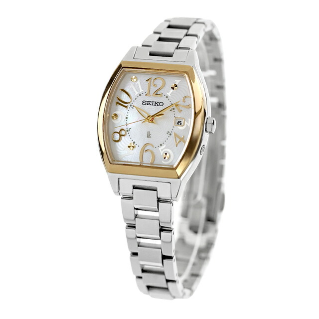 セイコー ルキア Happy Collection 電波ソーラー 腕時計 ブランド レディース チタン SEIKO LUKIA SSQW100 アナログ ホワイトシェル 白 日本製 おしゃれ 防水 軽い 華奢 かわいい プレゼント 女性 実用的