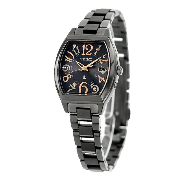 セイコー ルキア Happy Collection 電波ソーラー 腕時計 ブランド レディース チタン SEIKO LUKIA SSQW101 アナログ ブラック 黒 日本製 おしゃれ 防水 軽い 華奢 かわいい プレゼント 女性 実用的