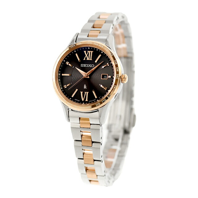 セイコー ルキア Essential Collection 電波ソーラー 腕時計 ブランド レディース SEIKO LUKIA SSVV090 アナログ ブラウン シルバー ピンクゴールド 日本製 おしゃれ 防水 軽い 華奢 かわいい プレゼント 女性 実用的