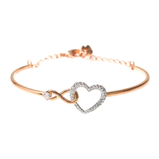 スワロフスキー バングル レディース ブランド SWAROVSKI Hyperbola ブレスレット スワロフスキー ハート 5518869 ローズゴールド アクセサリー