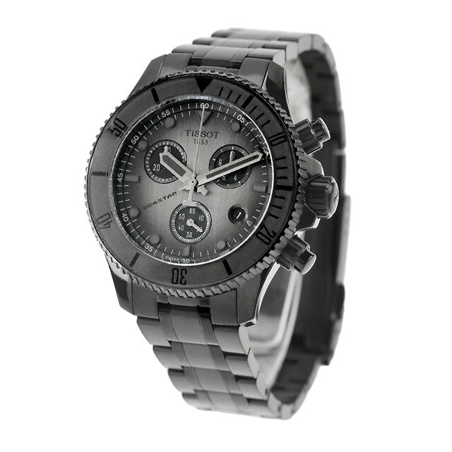 ティソ シースター 1000 クォーツ 電池式 腕時計 ブランド メンズ クロノグラフ TISSOT T120.217.33.061.00 アナログ グレーグラデーション ブラック 黒 スイス製 おしゃれ 防水 プレゼント 男性 実用的