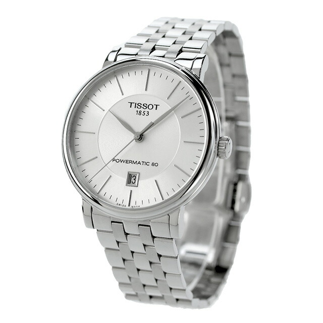 ティソ カーソン プレミアム パワーマティック 80 自動巻き 腕時計 メンズ TISSOT T122.407.11.031.00 アナログ シルバー スイス製 ブランド おしゃれ 防水 プレゼント 男性 実用的