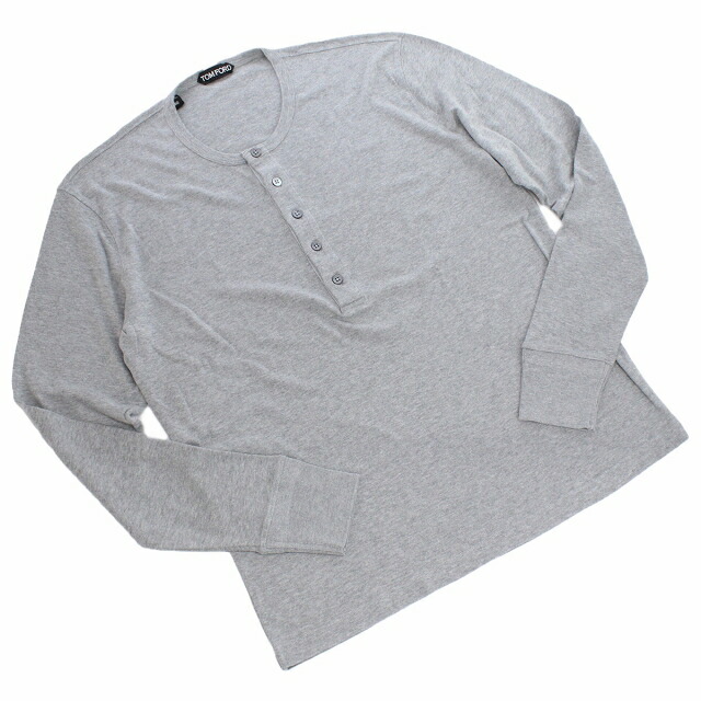 トム フォード 長袖Tシャツ メンズ 再生繊維50% 綿50% TFJ257 グレー系 ファッション 選べるモデル プレゼント 実用的