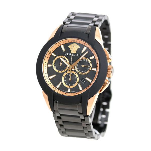 ヴェルサーチ 時計 メンズ 腕時計 キャラクター クロノグラフ スイス製 VEM800418 VERSACE ブラック 新品 高級 ブランド おしゃれ 防水 プレゼント 男性 実用的
