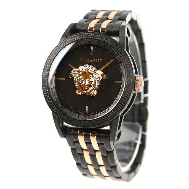 ヴェルサーチ パラッツォ クオーツ 腕時計 メンズ VERSACE VERD01623 アナログ ブラック ピンクゴールド 黒 スイス製 高級 ブランド おしゃれ 防水 プレゼント 男性 実用的