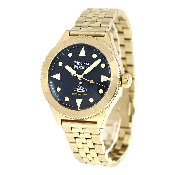 ヴィヴィアン 時計 メンズ スミスフィールド 40mm VV160NVGD Vivienne Westwood ダークネイビー 腕時計 ブランド おしゃれ 防水 プレゼント 男性 実用的