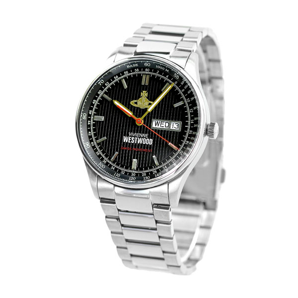 ヴィヴィアンウエストウッド 時計 クランボーン 40mm 日付表示 クオーツ メンズ 腕時計 VV207BKSL Vivienne ブラック ブランド おしゃれ 防水 プレゼント 男性 実用的